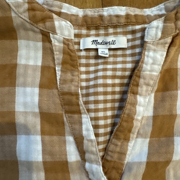 Madewell Shirt Women's Lakeline Popover Shirt Double Face Gingham Check Large - Picture 4 of 4